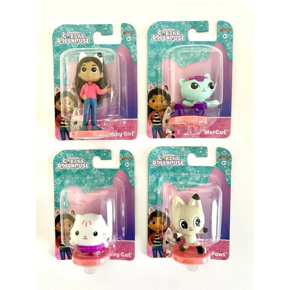 NEW Gabby’s Dollhouse Birthday Cake Topper Set 4 Figures Matching Candles SEALED